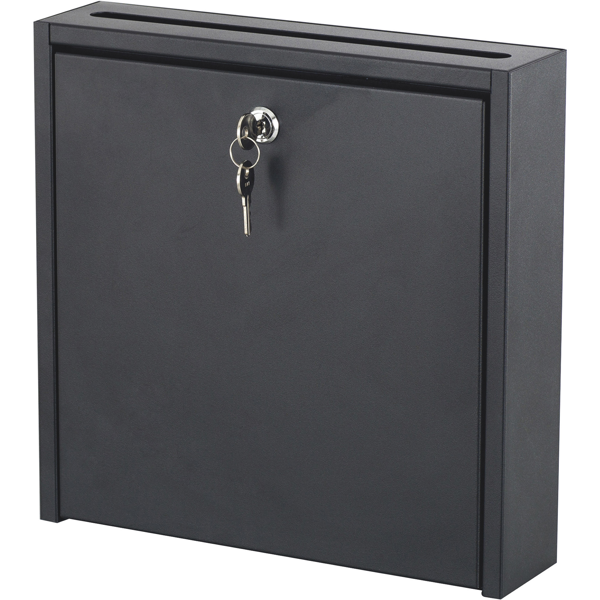 Safco Wall-Mount Locking Interoffice Mailbox, Black, 3in.L x 12in.W x 12in.H